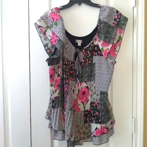 Dress Barn Floral Top Size 2X